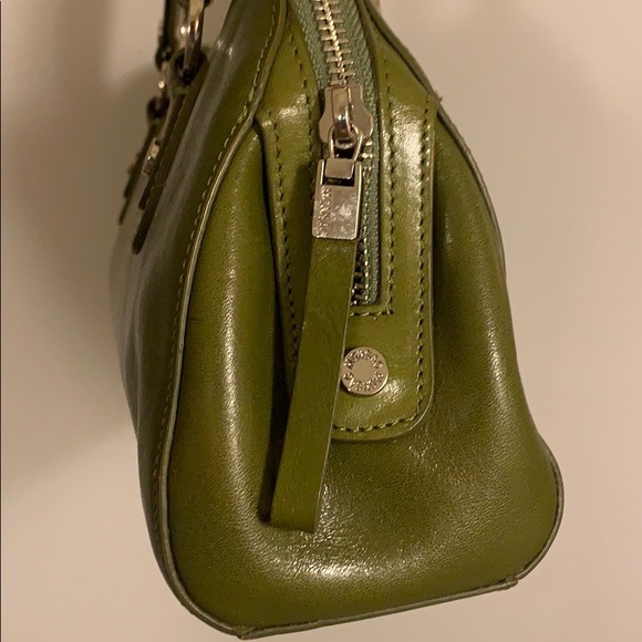 EUC leather baguette bag zip top AVOCADO Mid-size - Picture 5 of 16